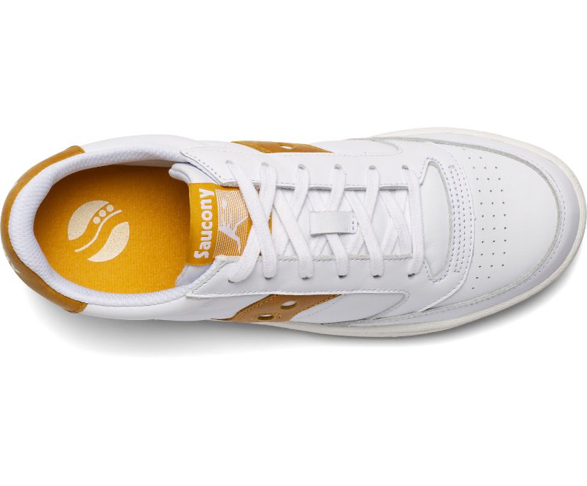 Saucony Jazz Court Women's Originals White / Yellow | Canada 052MQZA